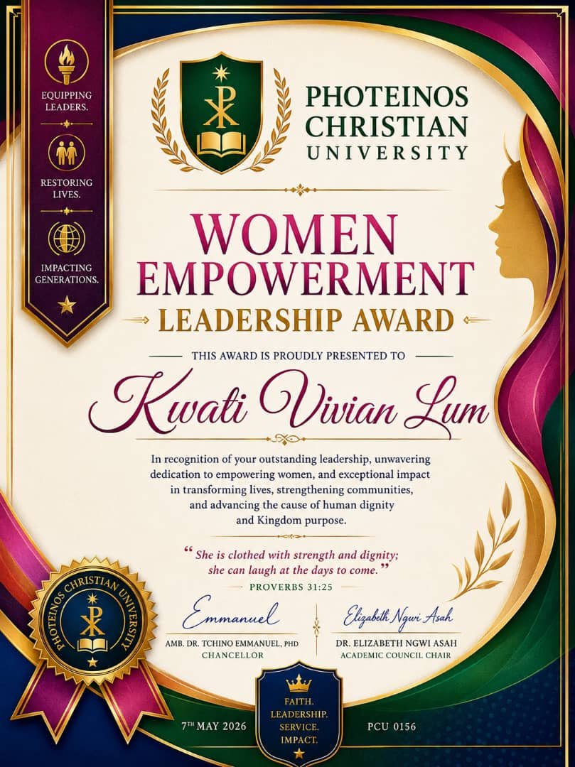 Women empowerment leadership award certificate