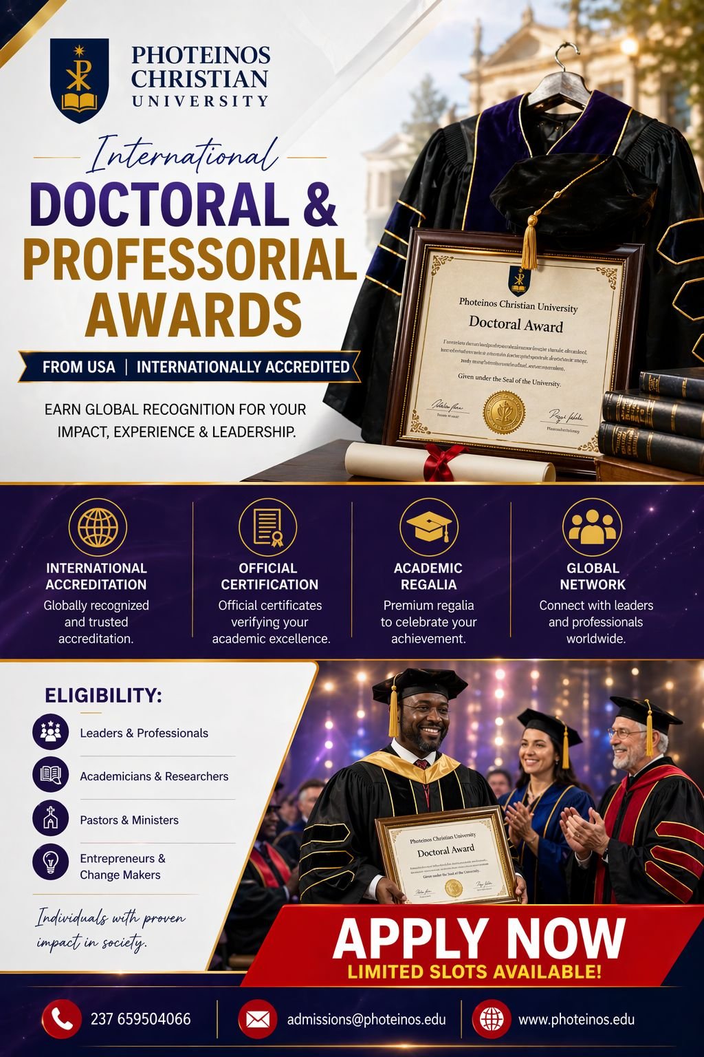 Doctoral and professorial awards