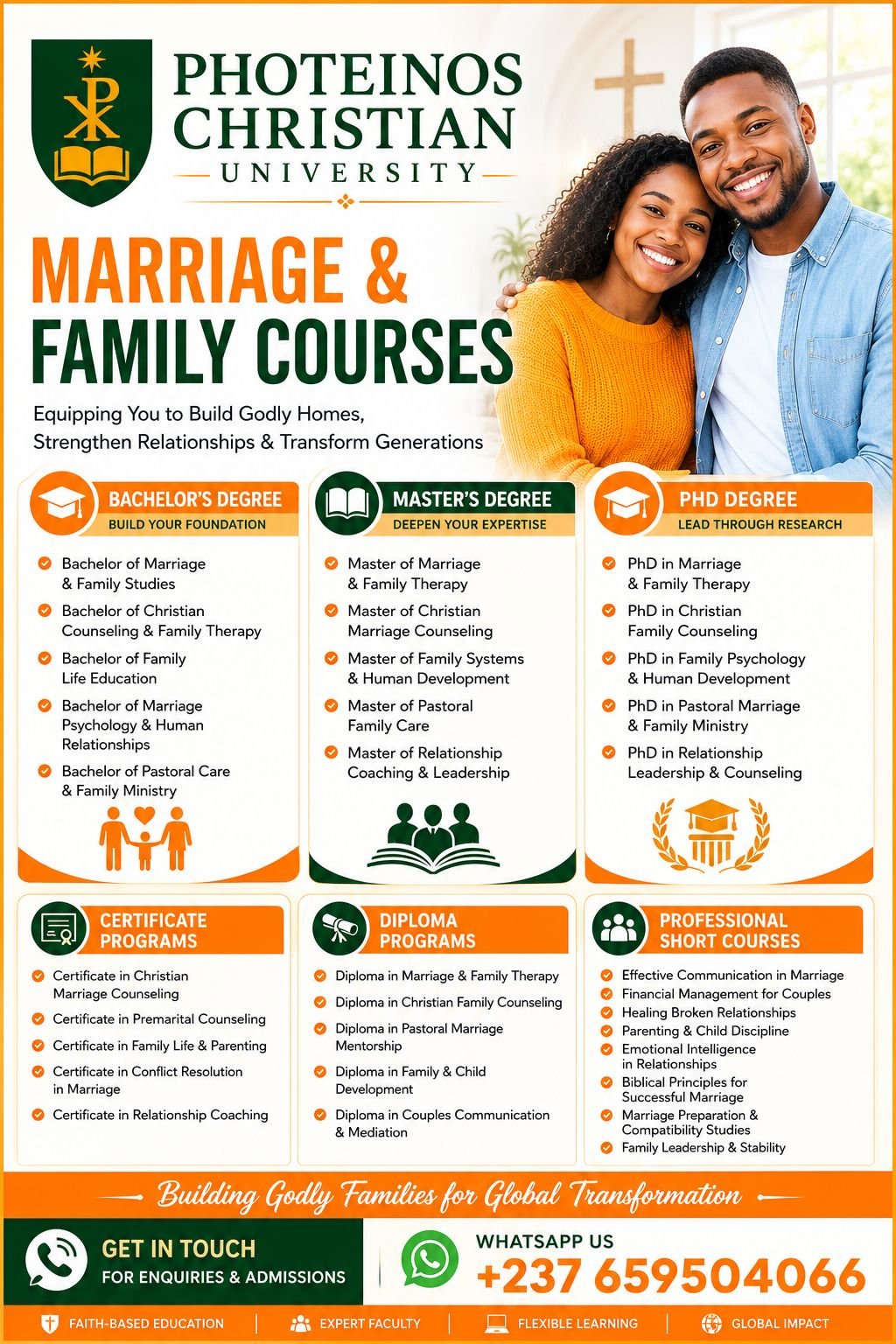 Marriage and family courses flyer